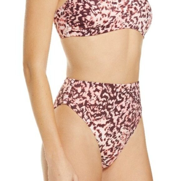 Chelsea28 Easy Retro Print High Waist Swim Bottoms Bikini Bottoms XS - Picture 1 of 3